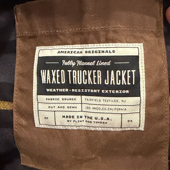 Flint & Tinder Waxed Canvas Trucker Jacket SZL - Picture 3 of 4
